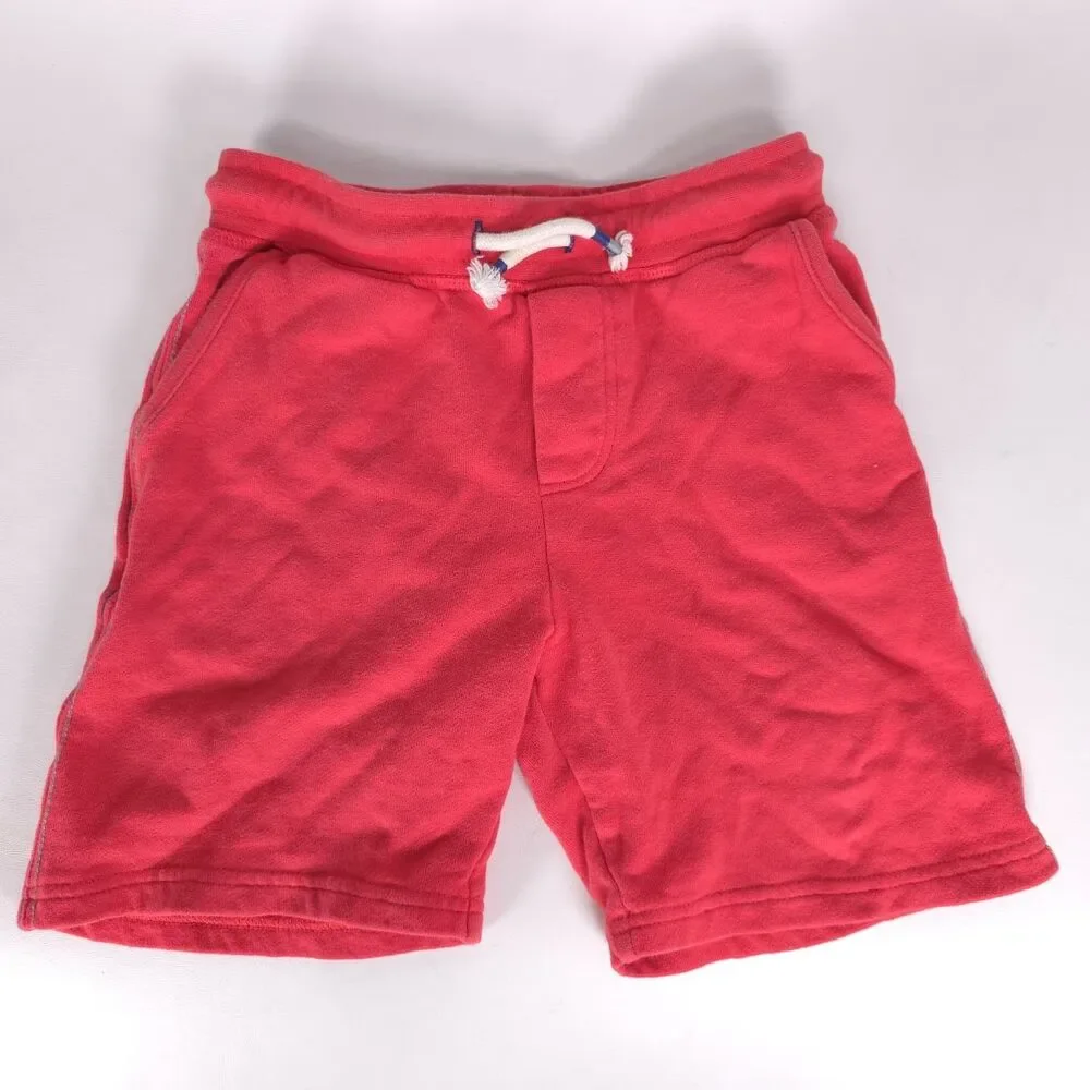 Mini BODEN Boys Red Cotton Sweet Shorts MEDIUM Drawstring Pockets Casual